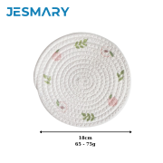 Tấm lót bàn ăn placemat hình tròn bằng sợi cotton dệt thấm nước tốt